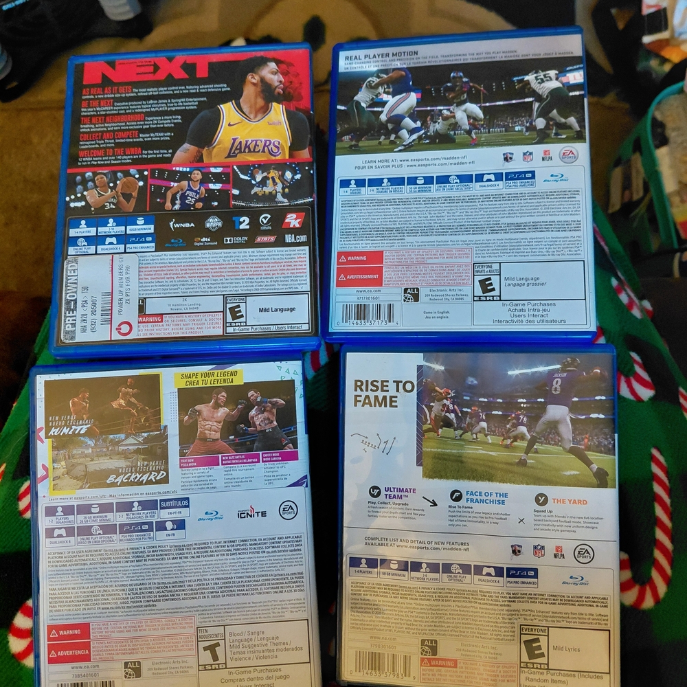 PS4 Game Bundle - NBA 2K20, Madden NFL 19, UFC 4, Madden NFL 21 - Picture 2 of 3